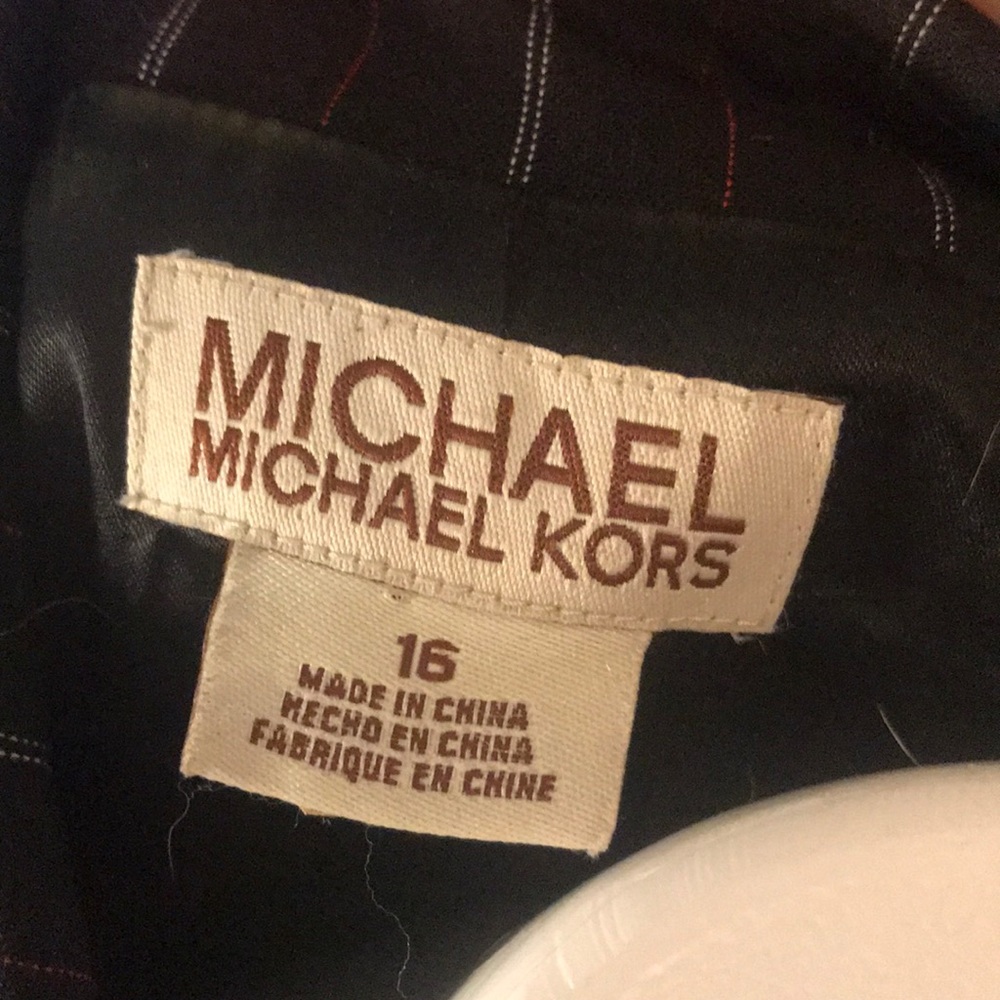Michael Kors black jacket red&white pinstripe - Picture 2 of 3